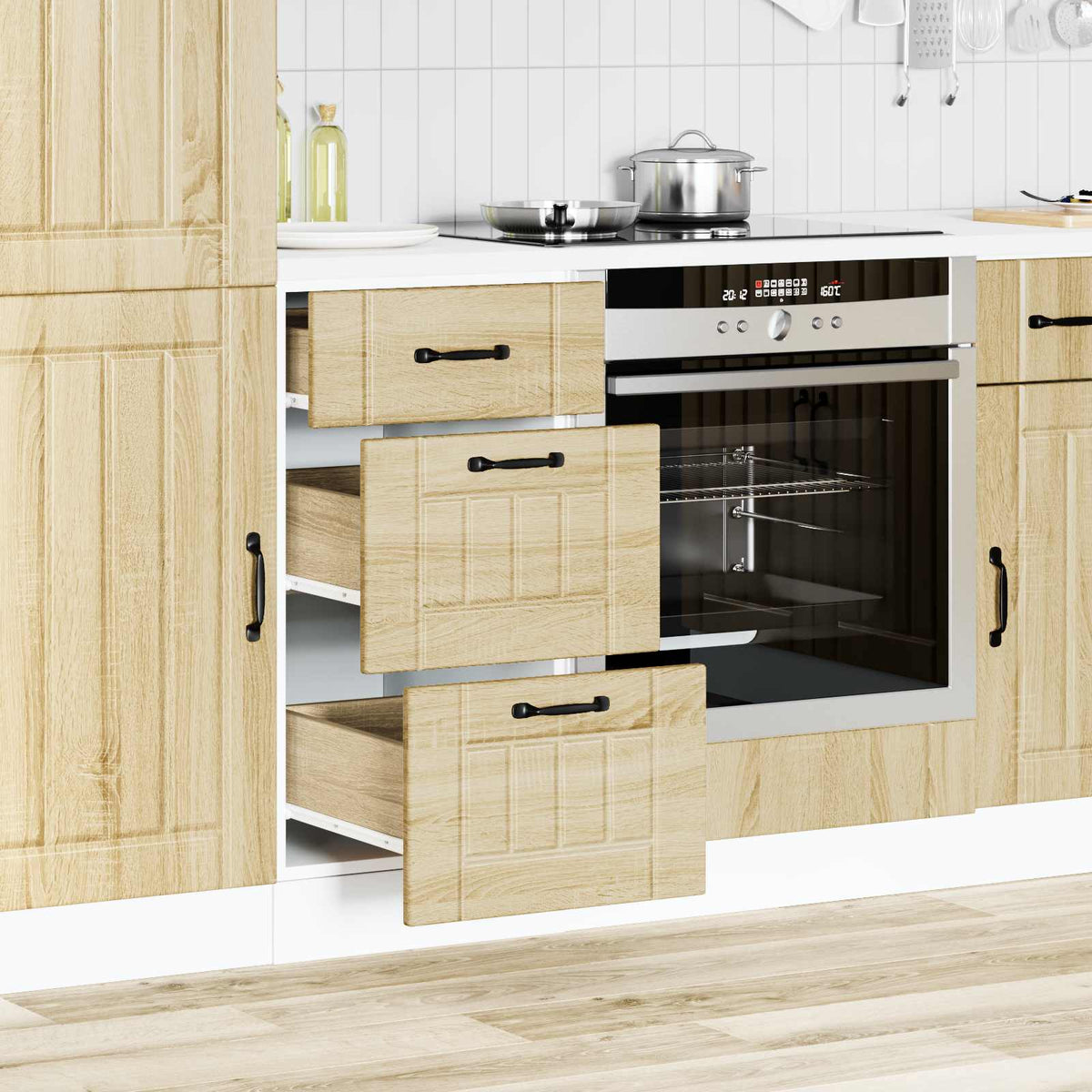 Kitchen Base Cabinet "Lucca" Sonoma Oak Engineered Wood