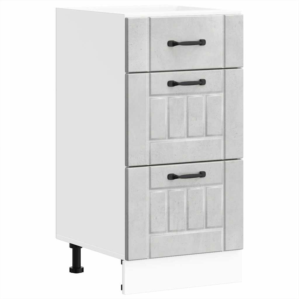 Kitchen Base Cabinet "Lucca" Concrete Grey Engineered Wood