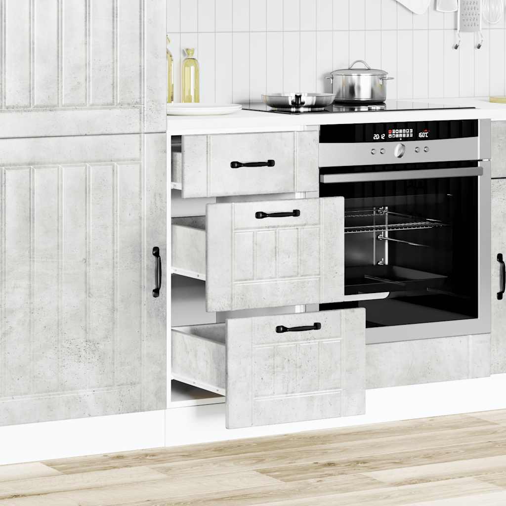 vidaXL Kitchen Base Cabinet Lucca Concrete Grey Engineered Wood