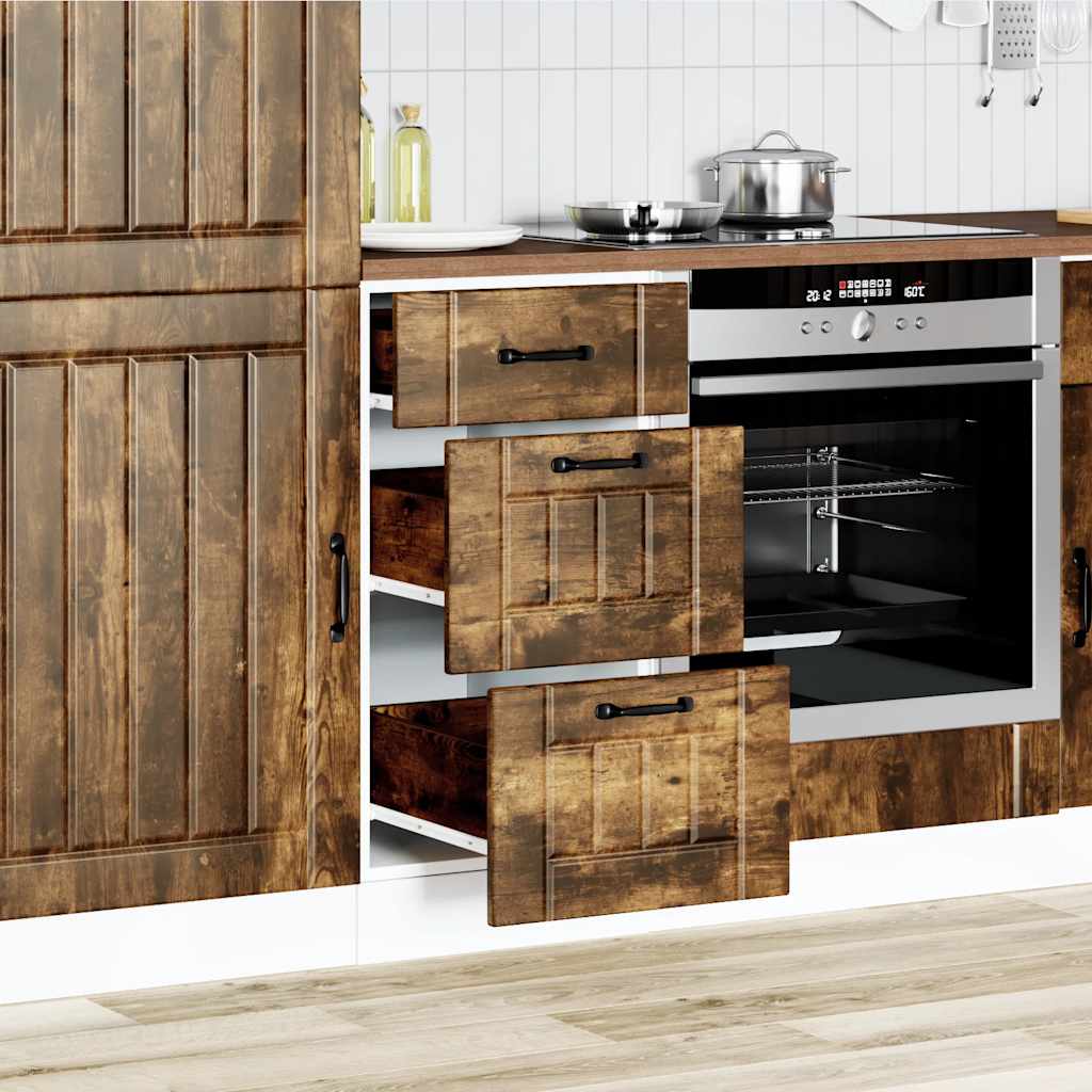 vidaXL Kitchen Base Cabinet Lucca Smoked Oak Engineered Wood