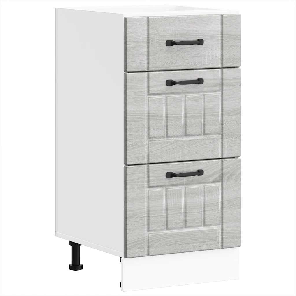 Kitchen Base Cabinet "Lucca" Grey Sonoma Engineered Wood