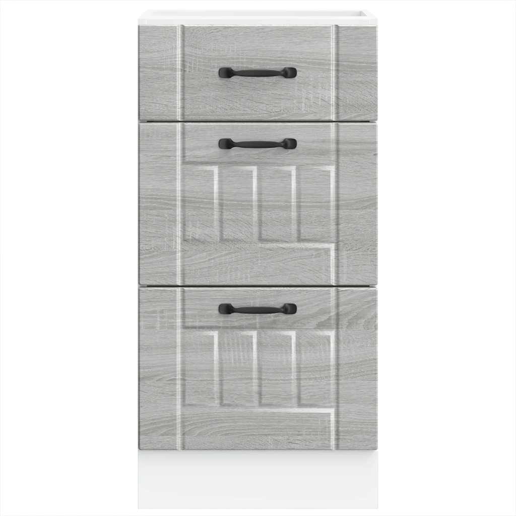 Kitchen Base Cabinet "Lucca" Grey Sonoma Engineered Wood