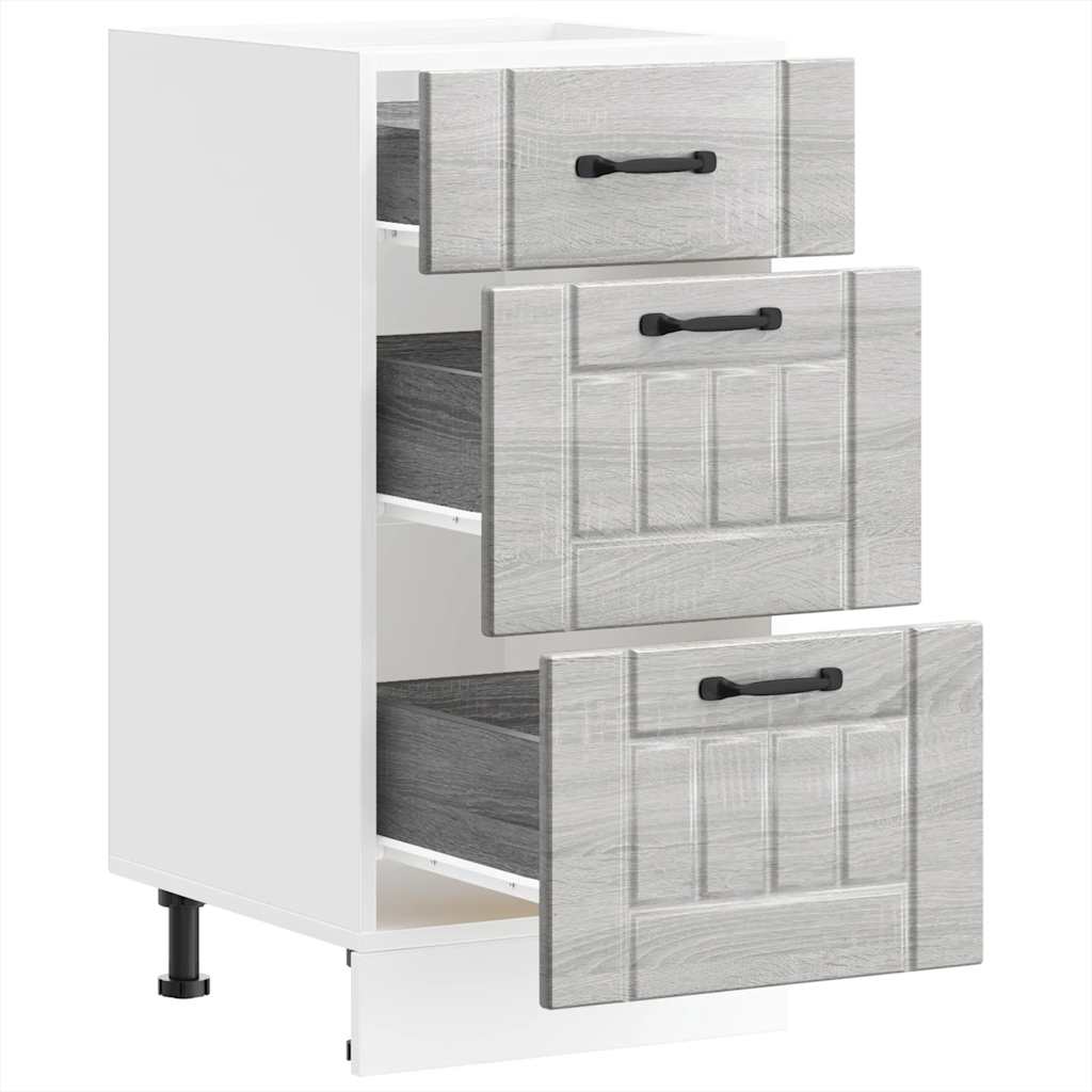 Kitchen Base Cabinet "Lucca" Grey Sonoma Engineered Wood