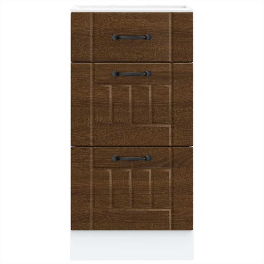 Kitchen Base Cabinet "Lucca" Brown Oak Engineered Wood