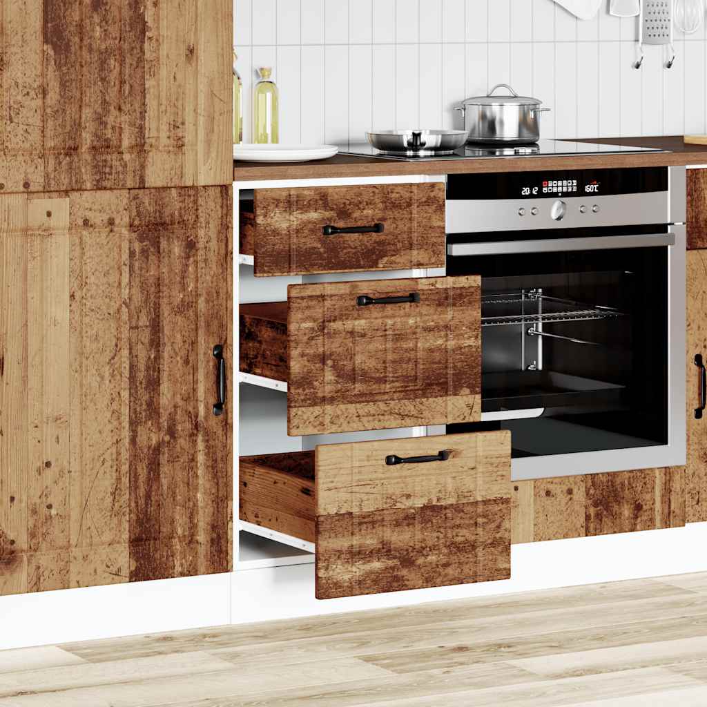 Kitchen Base Cabinet "Lucca" Old Wood Engineered Wood