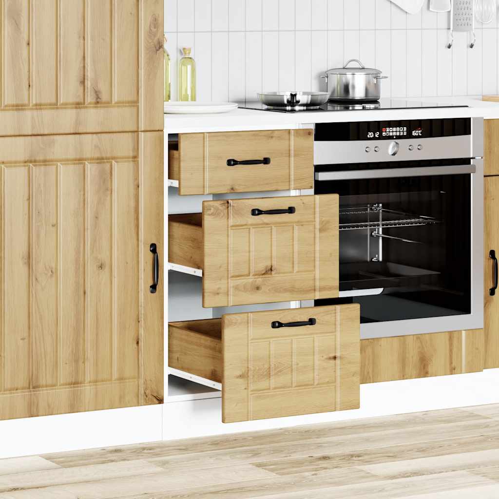 Kitchen Base Cabinet "Lucca" Artisan Oak Engineered Wood