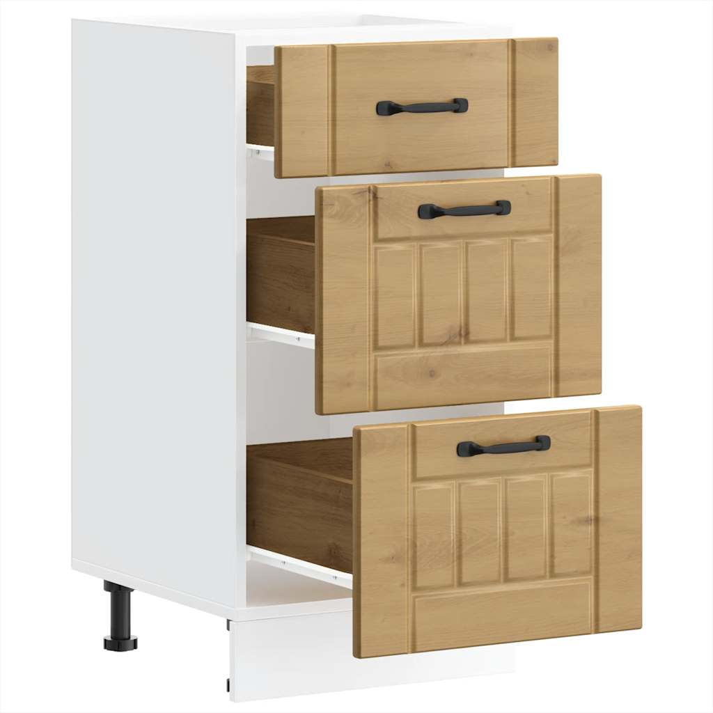 Kitchen Base Cabinet "Lucca" Artisan Oak Engineered Wood