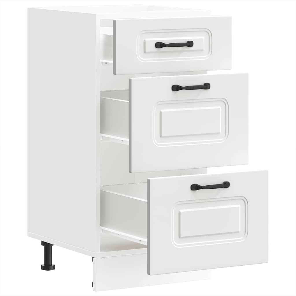 Kitchen Base Cabinet "Kalmar" White Engineered Wood