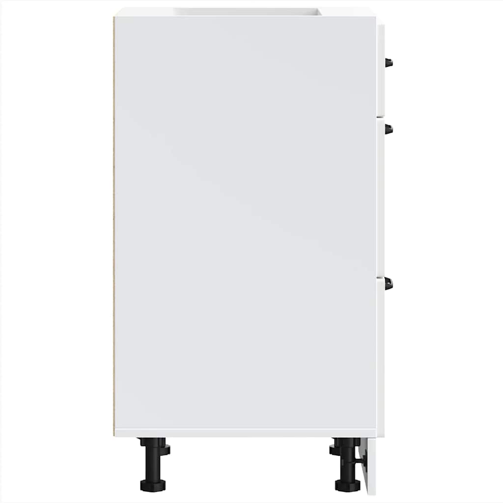 Kitchen Base Cabinet "Kalmar" White Engineered Wood