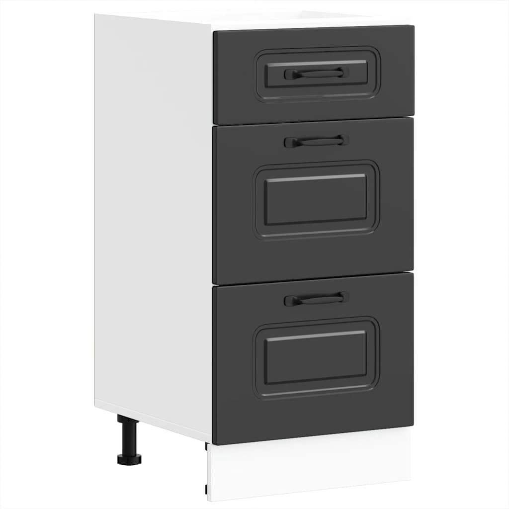 vidaXL Kitchen Base Cabinet Kalmar Black Engineered Wood