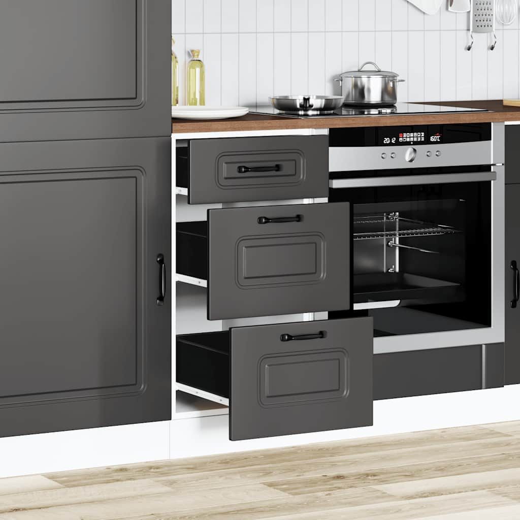 vidaXL Kitchen Base Cabinet Kalmar Black Engineered Wood