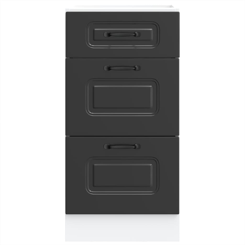 vidaXL Kitchen Base Cabinet Kalmar Black Engineered Wood