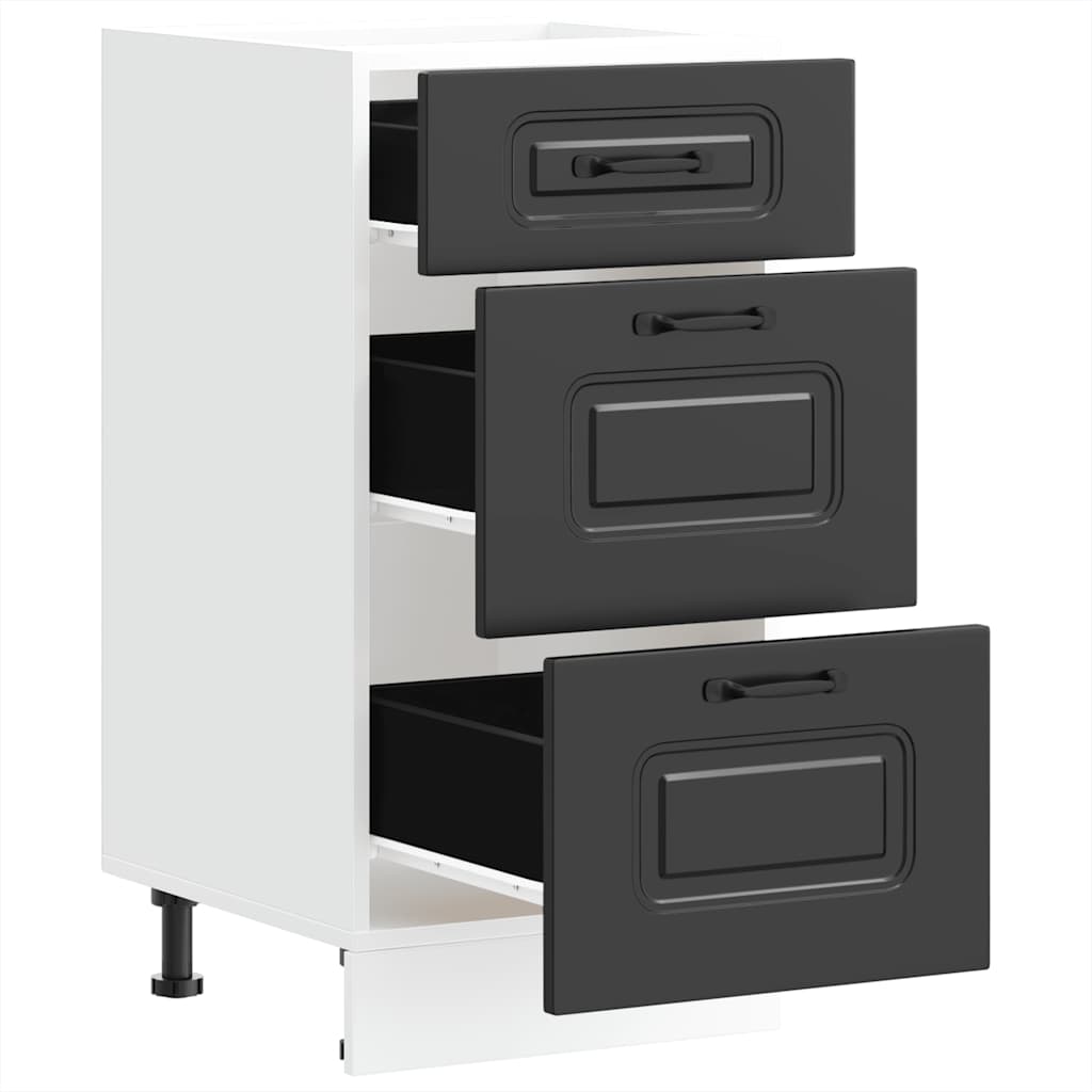 vidaXL Kitchen Base Cabinet Kalmar Black Engineered Wood