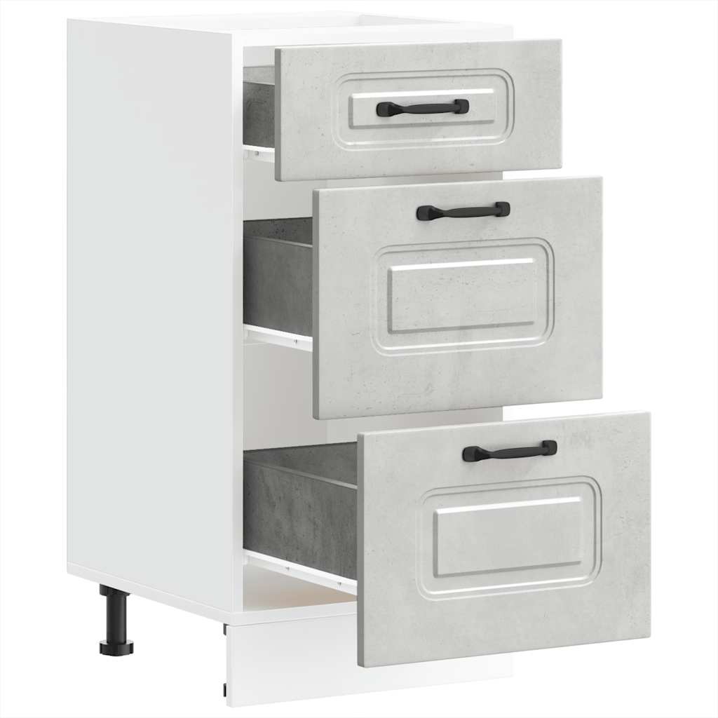 Kitchen Base Cabinet "Kalmar" Concrete Grey Engineered Wood
