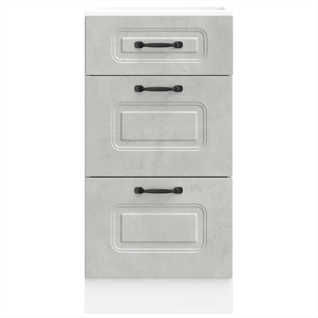 vidaXL Kitchen Base Cabinet Kalmar Concrete Grey Engineered Wood