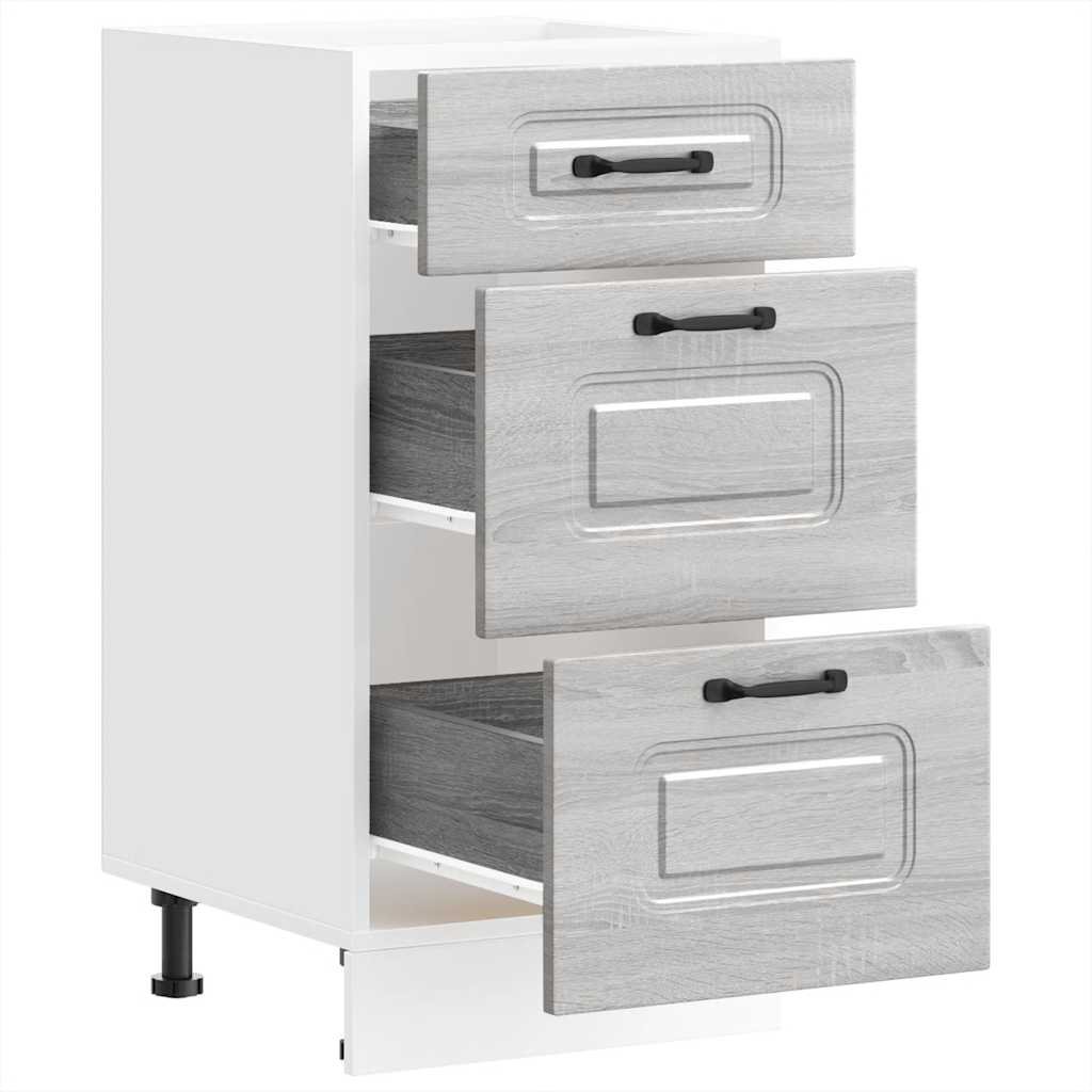 Kitchen Base Cabinet "Kalmar" Grey Sonoma Engineered Wood