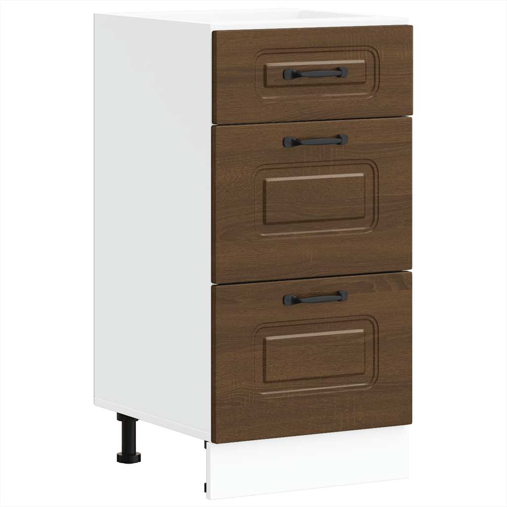 Kitchen Base Cabinet "Kalmar" Brown Oak Engineered Wood