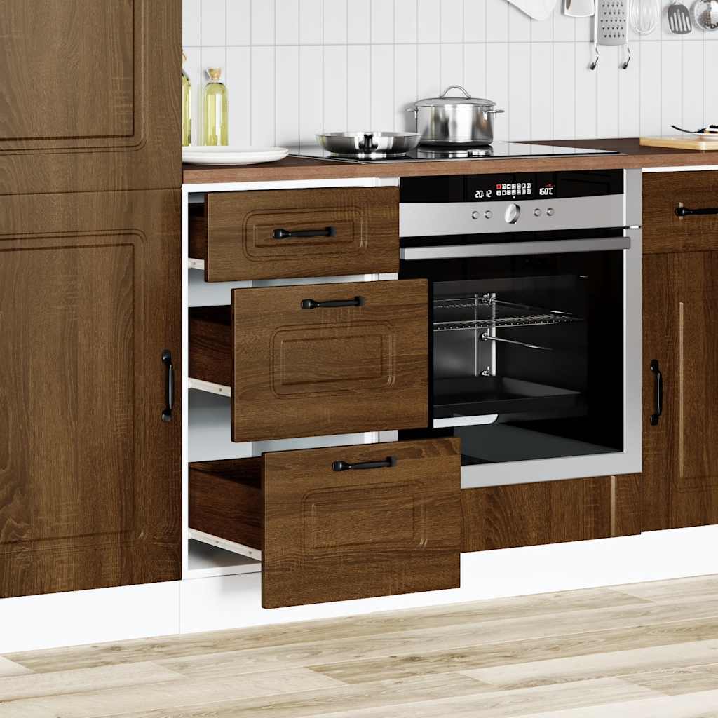 Kitchen Base Cabinet "Kalmar" Brown Oak Engineered Wood