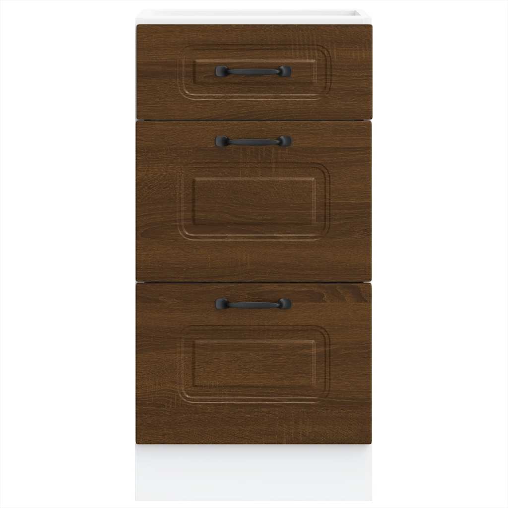 Kitchen Base Cabinet "Kalmar" Brown Oak Engineered Wood