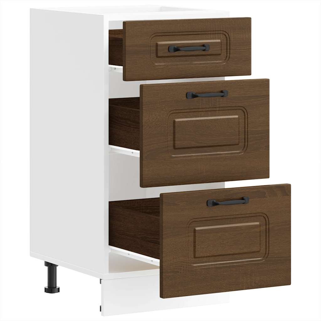 Kitchen Base Cabinet "Kalmar" Brown Oak Engineered Wood