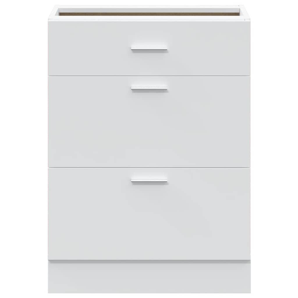 Kitchen Base Cabinet "Lyon" White Engineered Wood