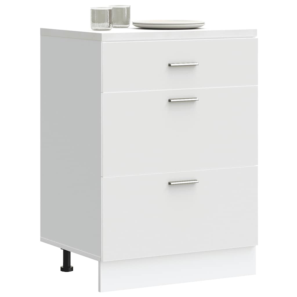 vidaXL Kitchen Base Cabinet White Engineered Wood