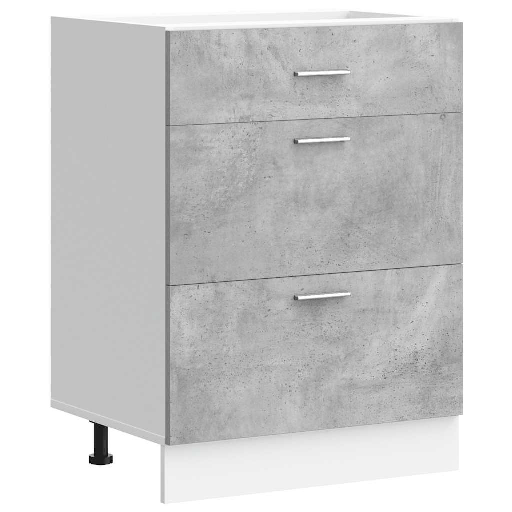 vidaXL Kitchen Base Cabinet Concrete Grey Engineered Wood