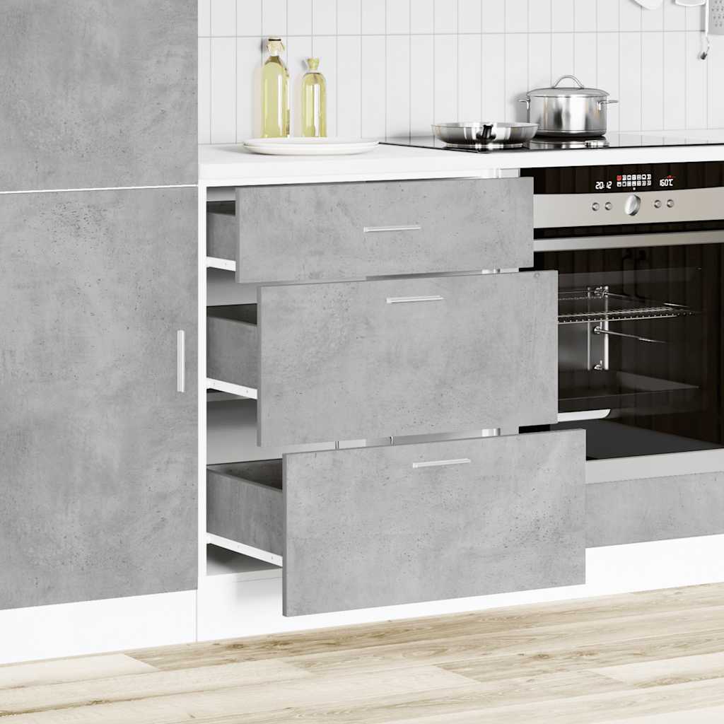 vidaXL Kitchen Base Cabinet Concrete Grey Engineered Wood