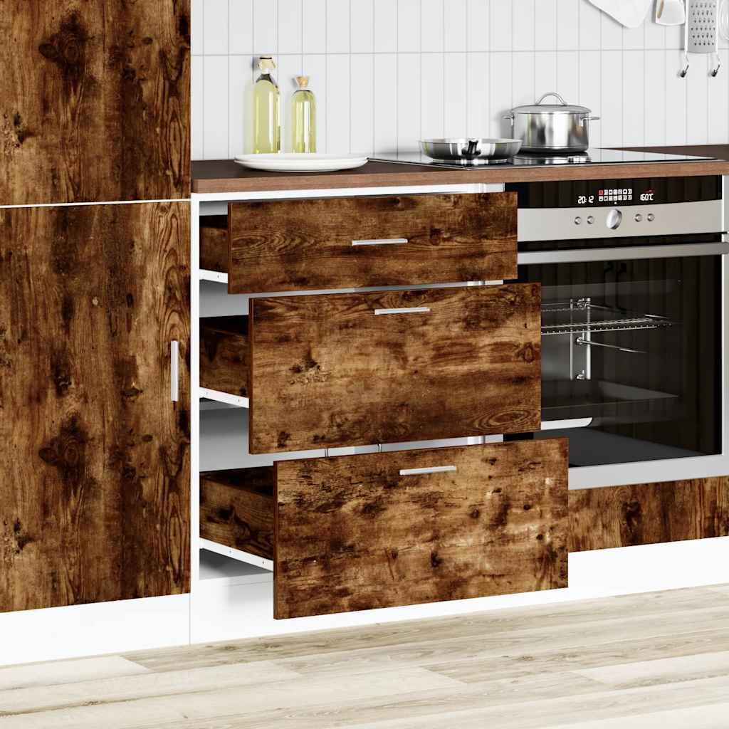 vidaXL Kitchen Base Cabinet Smoked Oak Engineered Wood