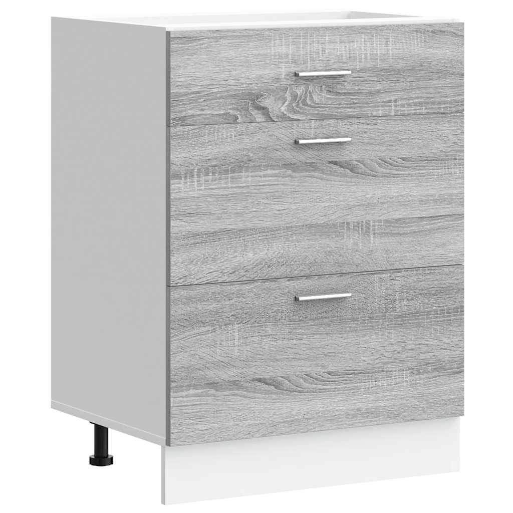 vidaXL Kitchen Base Cabinet Grey Sonoma Engineered Wood