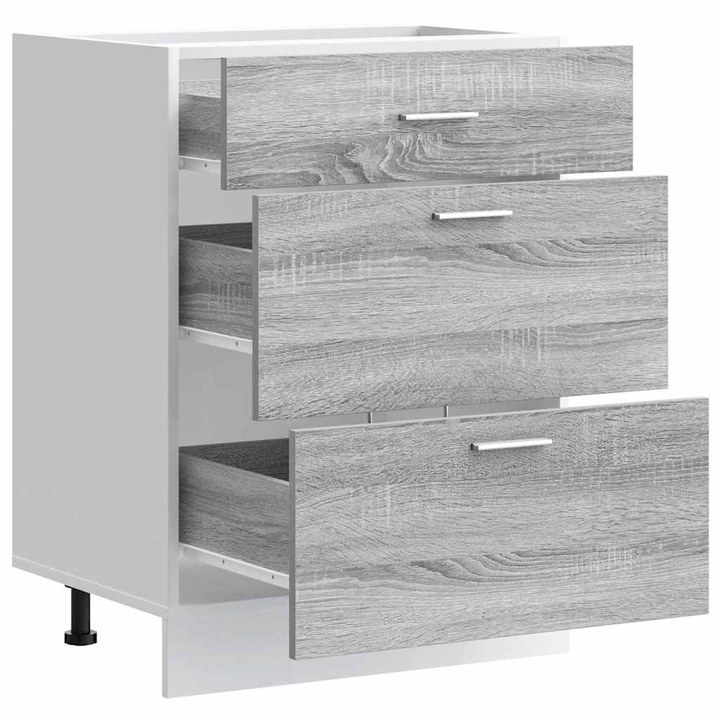 vidaXL Kitchen Base Cabinet Grey Sonoma Engineered Wood