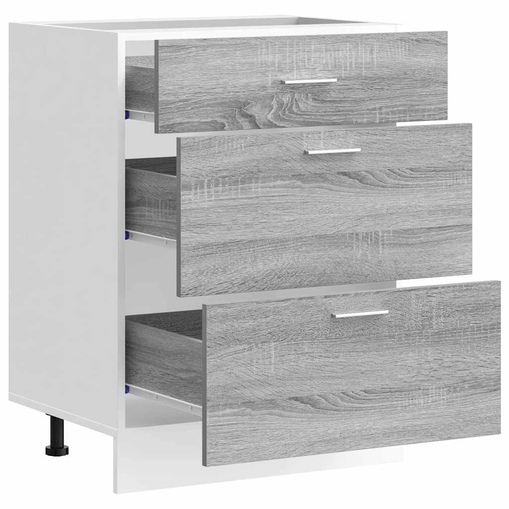 Kitchen Base Cabinet "Lyon" Grey Sonoma Engineered Wood