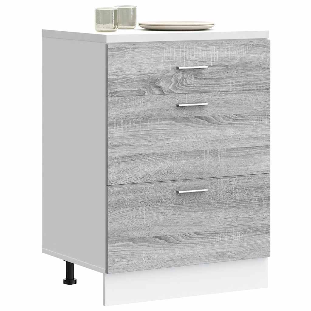 vidaXL Kitchen Base Cabinet Grey Sonoma Engineered Wood