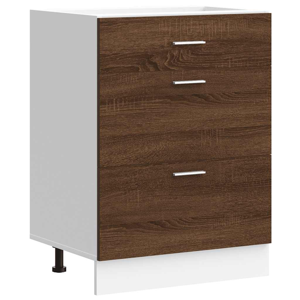 vidaXL Kitchen Base Cabinet Brown Oak Engineered Wood