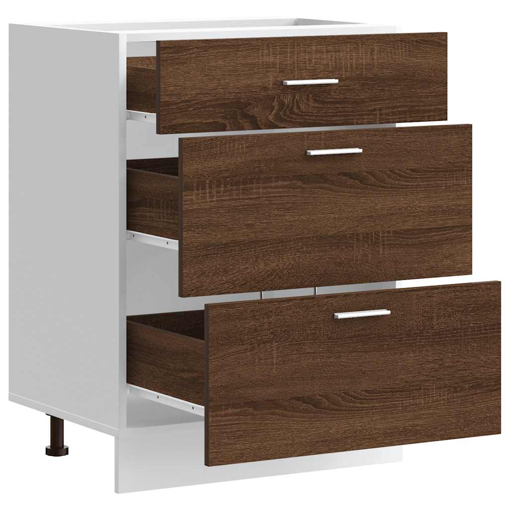 vidaXL Kitchen Base Cabinet Brown Oak Engineered Wood