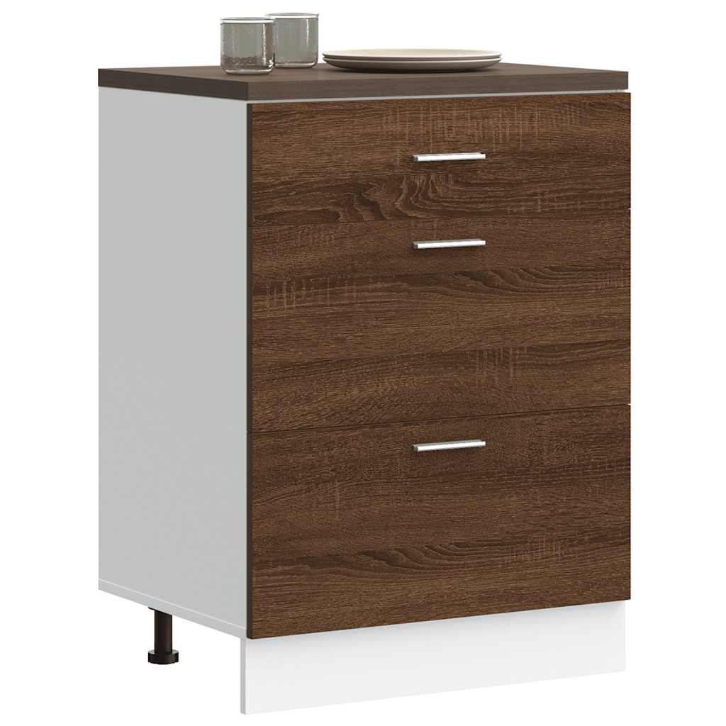 vidaXL Kitchen Base Cabinet Brown Oak Engineered Wood