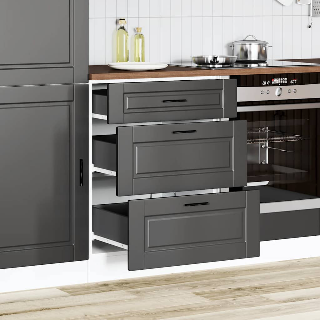 vidaXL Kitchen Base Cabinet Porto Black Engineered Wood