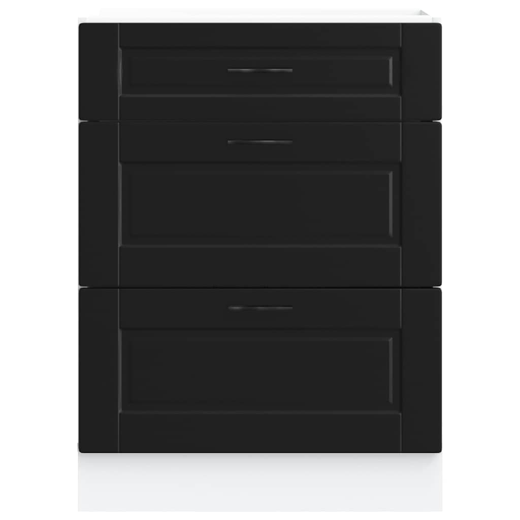 vidaXL Kitchen Base Cabinet Porto Black Engineered Wood