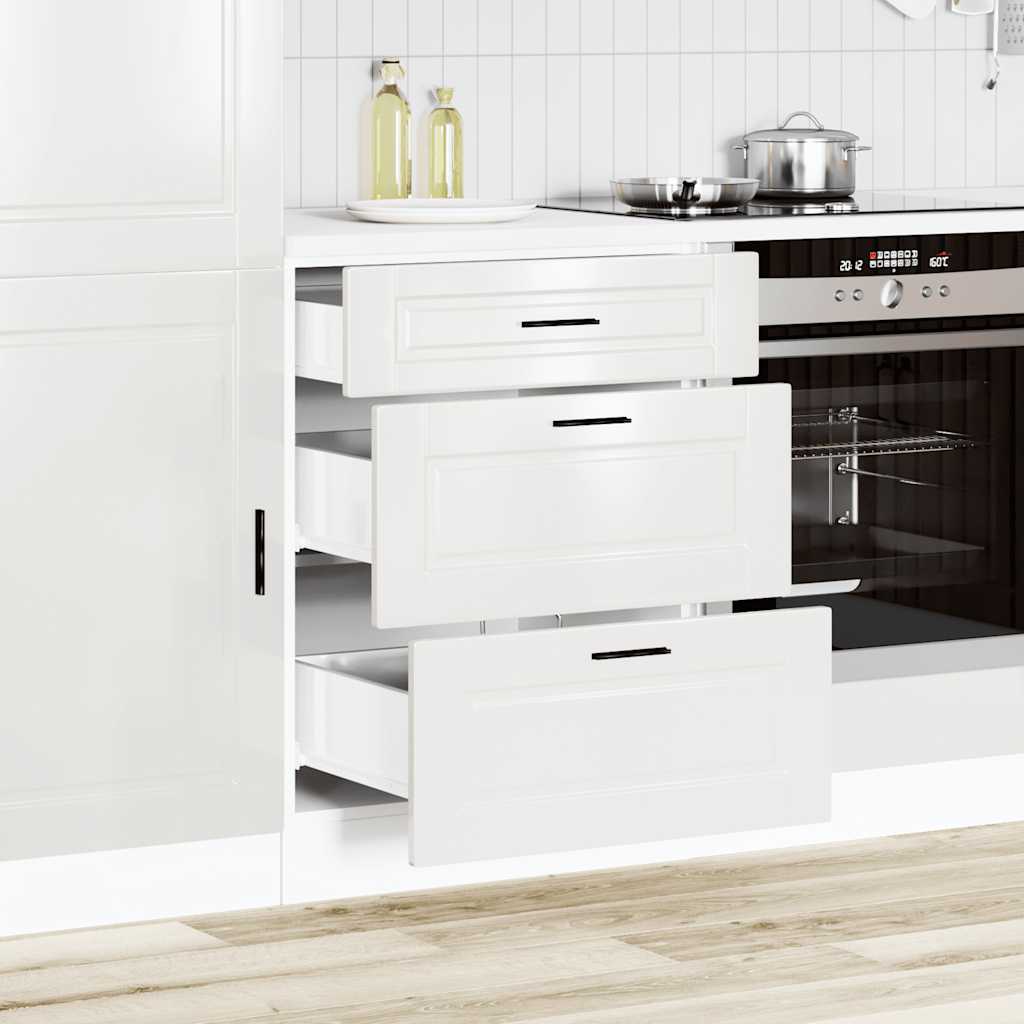 vidaXL Kitchen Base Cabinet Porto High Gloss White Engineered Wood