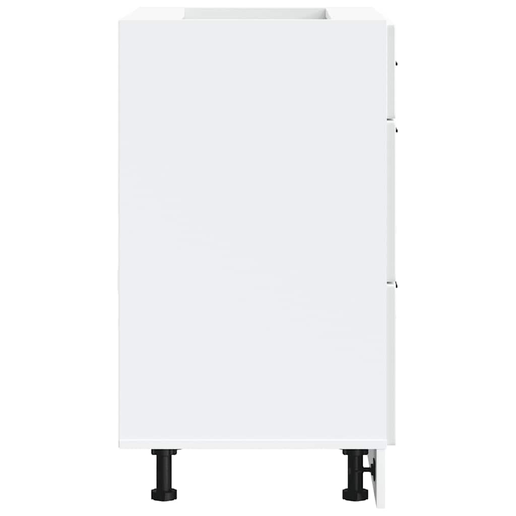 Kitchen Base Cabinet "Porto" High Gloss White Engineered Wood
