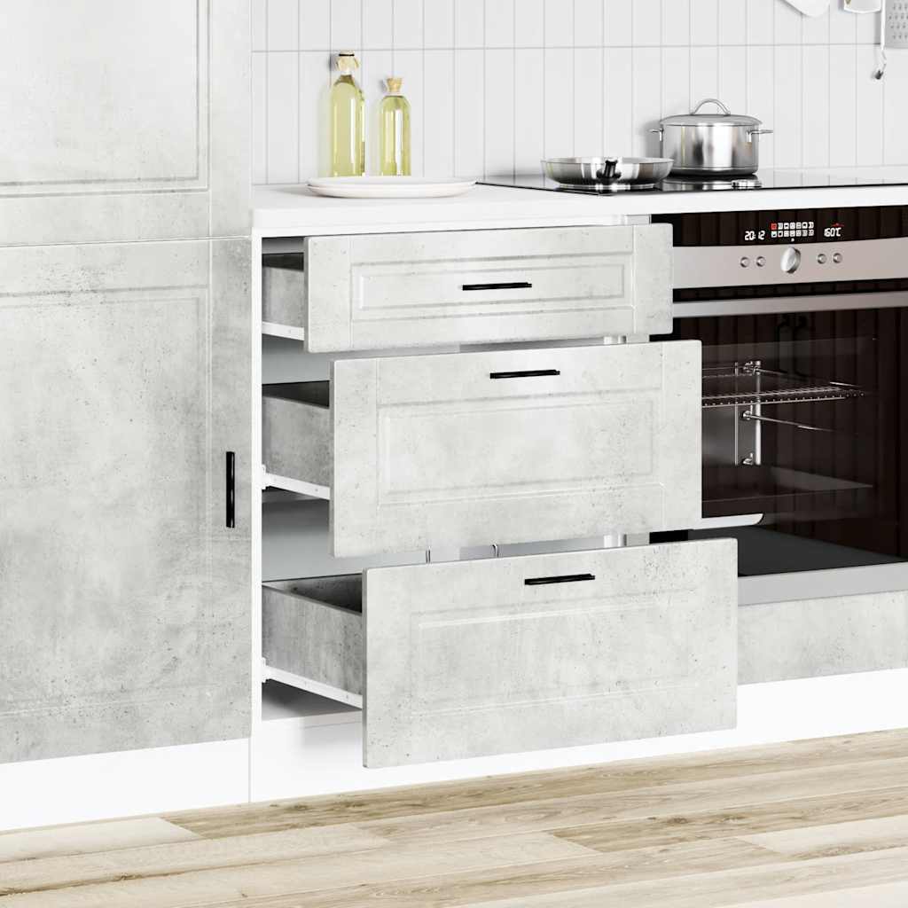 Kitchen Base Cabinet "Porto" Concrete Grey Engineered Wood