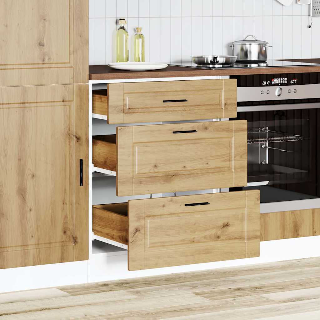 Kitchen Base Cabinet "Porto" Artisan Oak Engineered Wood