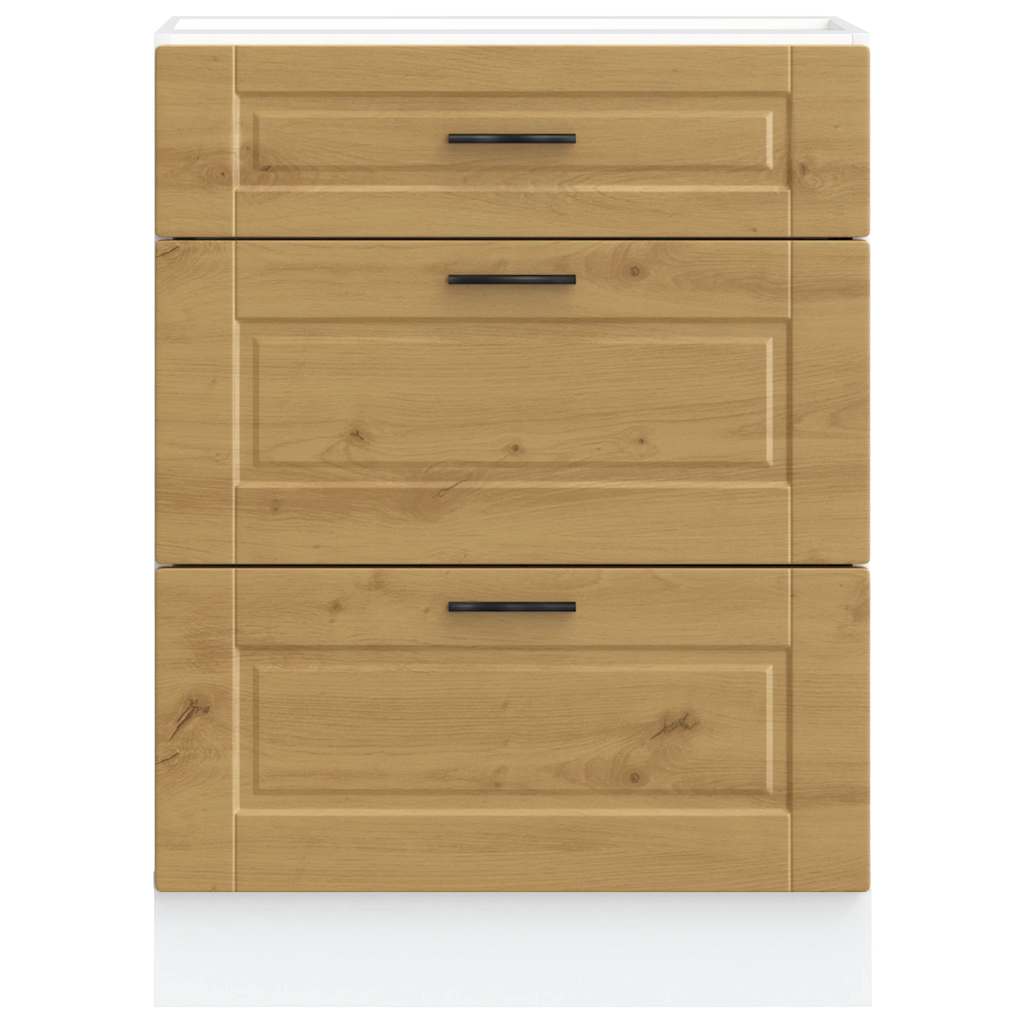 Kitchen Base Cabinet "Porto" Artisan Oak Engineered Wood