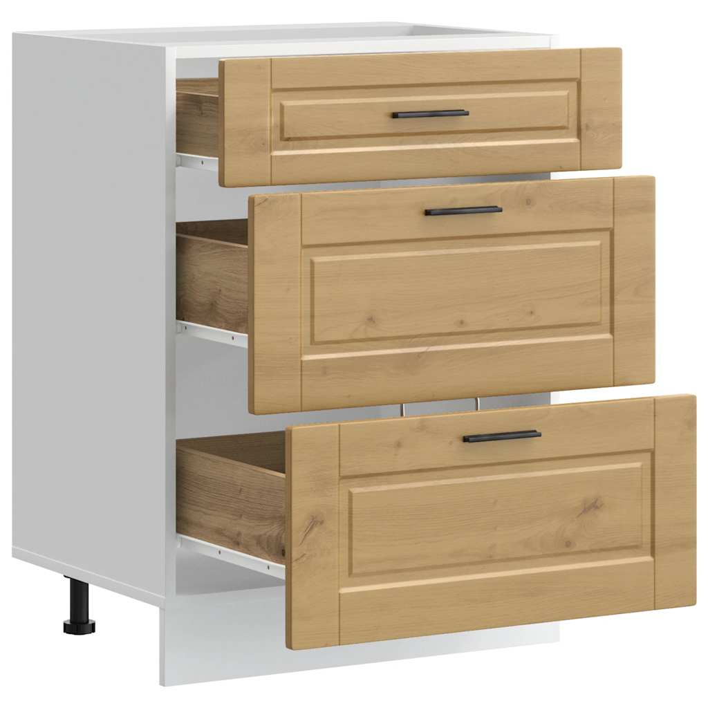 Kitchen Base Cabinet "Porto" Artisan Oak Engineered Wood