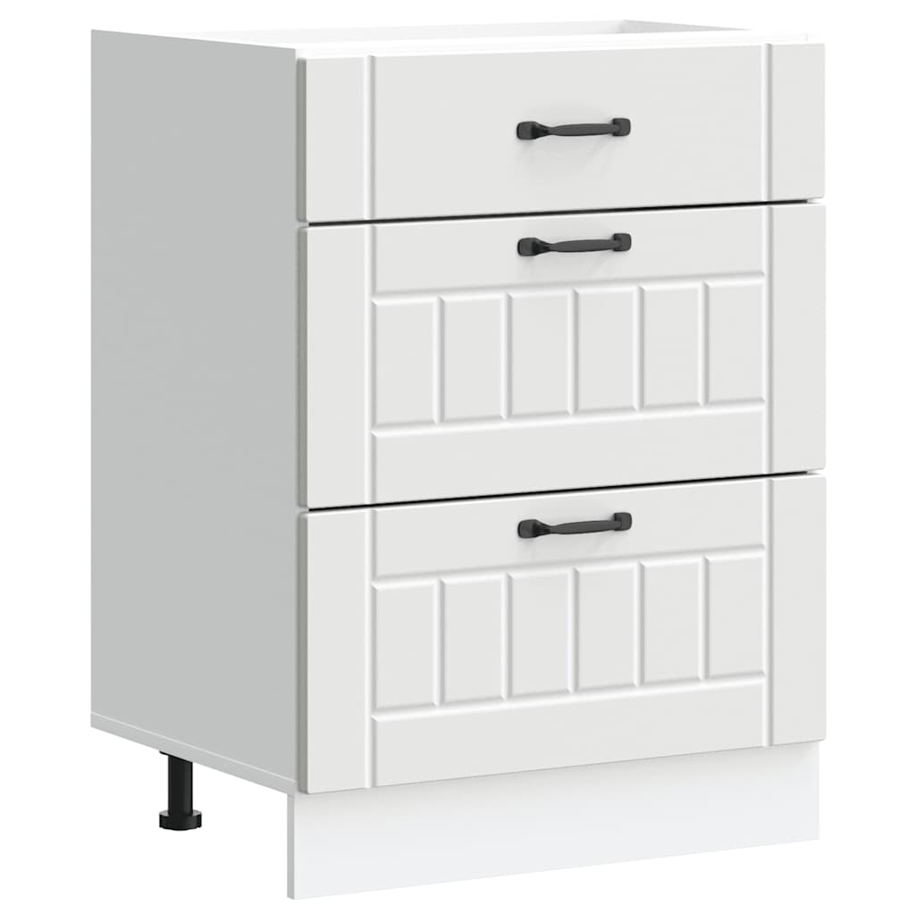 vidaXL Kitchen Base Cabinet Lucca White Engineered Wood