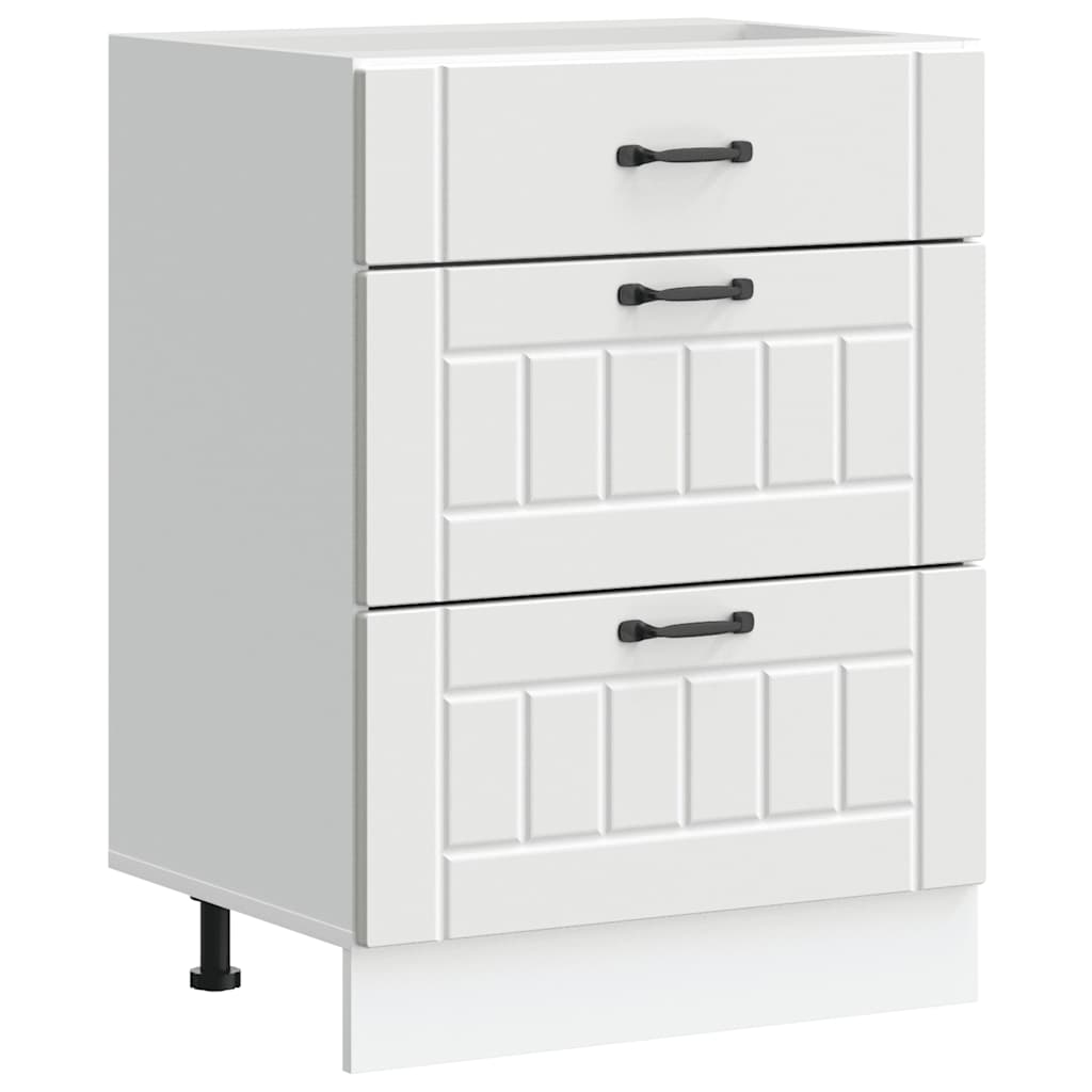 Kitchen Base Cabinet "Lucca" White Engineered Wood