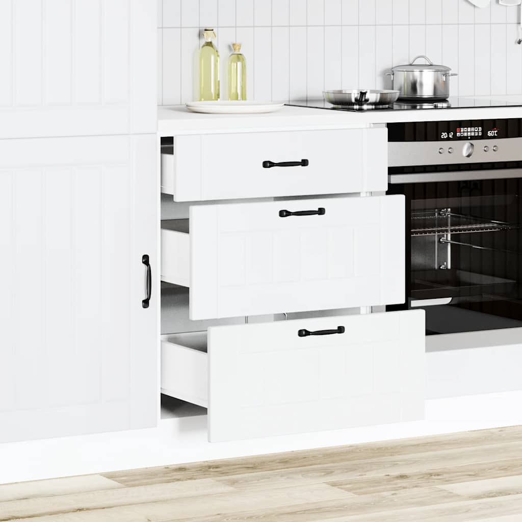 vidaXL Kitchen Base Cabinet Lucca White Engineered Wood