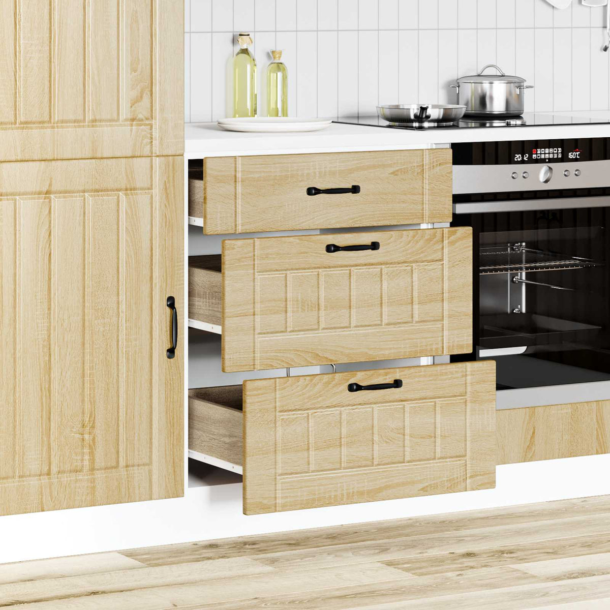 Kitchen Base Cabinet "Lucca" Sonoma Oak Engineered Wood