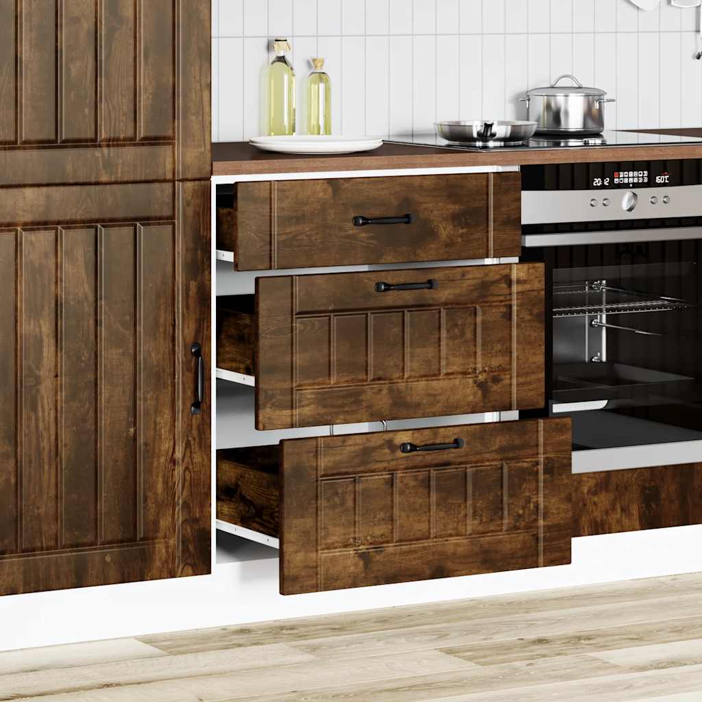 vidaXL Kitchen Base Cabinet Lucca Smoked Oak Engineered Wood