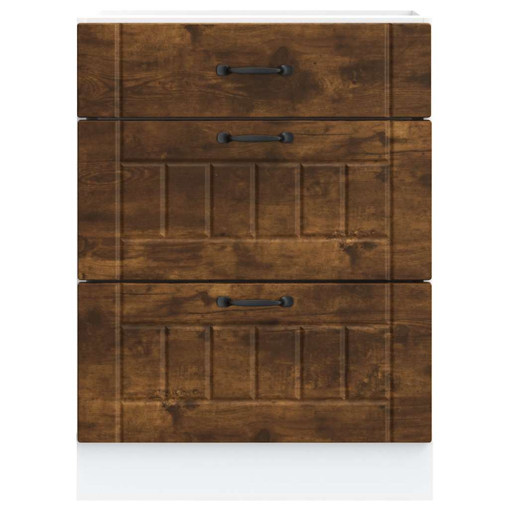 vidaXL Kitchen Base Cabinet Lucca Smoked Oak Engineered Wood